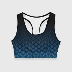 Топик спортивный женский Узор круги темный синий, цвет: 3D-принт
