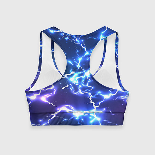 Женский спортивный топ СВЕТЯЩИЕСЯ МОЛНИИ / 3D-принт – фото 2