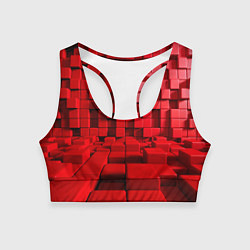 Топик спортивный женский 3D кубики, цвет: 3D-принт
