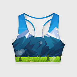 Топик спортивный женский Горы пейзаж природа вектор, цвет: 3D-принт