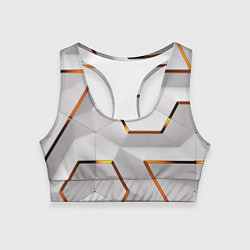 Топик спортивный женский 3D абстракция Iron, цвет: 3D-принт
