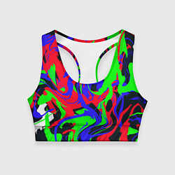 Топик спортивный женский Абстрактные краски, цвет: 3D-принт