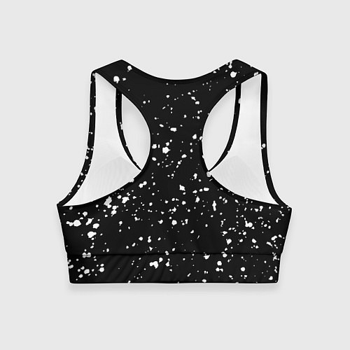 Женский спортивный топ Каллиграфия на чёрном фоне / 3D-принт – фото 2