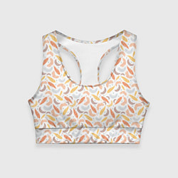 Топик спортивный женский Перьевой вальс, цвет: 3D-принт