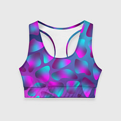 Топик спортивный женский Неоновые капли, цвет: 3D-принт