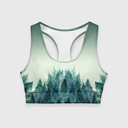 Топик спортивный женский Акварельный лес градиент, цвет: 3D-принт