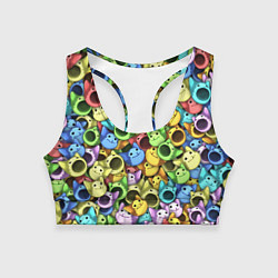 Топик спортивный женский Цветные Поп Котики, цвет: 3D-принт