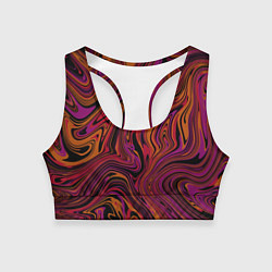 Топик спортивный женский Purple abstract, цвет: 3D-принт