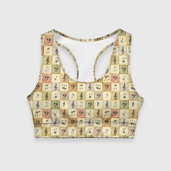 Топик спортивный женский Музыкант, цвет: 3D-принт