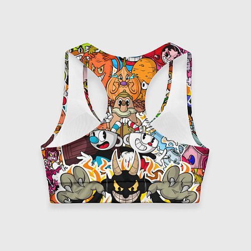 Женский спортивный топ CUPHEAD / 3D-принт – фото 2