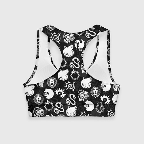 Женский спортивный топ SEVEN DEADLY SINS СИМВОЛЫ / 3D-принт – фото 2