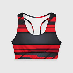 Топик спортивный женский Red and Black 3D abstract, цвет: 3D-принт