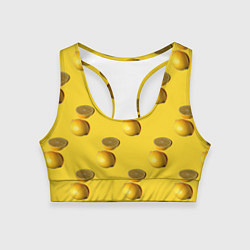Топик спортивный женский Летние лимоны, цвет: 3D-принт