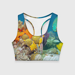 Топик спортивный женский Морской мир, цвет: 3D-принт