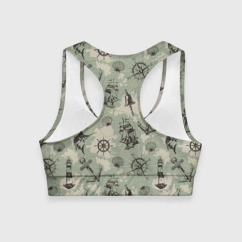 Женский спортивный топ Морская карта / 3D-принт – фото 2