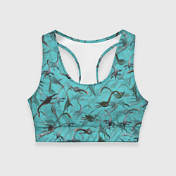 Женский спортивный топ Лохнесский камуфляж