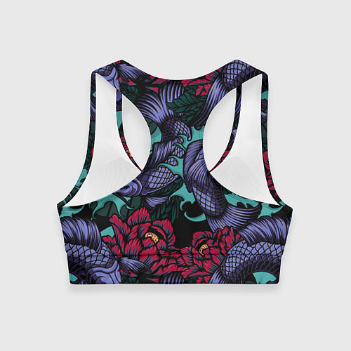 Женский спортивный топ Японские карпы / 3D-принт – фото 2
