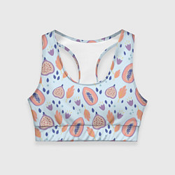 Топик спортивный женский Папайя, цвет: 3D-принт