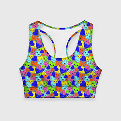 Топик спортивный женский Сердечки, цвет: 3D-принт