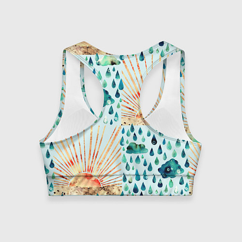 Женский спортивный топ Осенний паттерн: Дождь и солнце / 3D-принт – фото 2