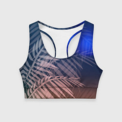 Топик спортивный женский Тропическая ночь, цвет: 3D-принт
