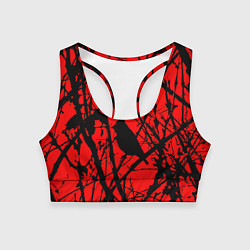 Топик спортивный женский Хоррор Мрачный лес, цвет: 3D-принт