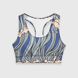 Топик спортивный женский Волна, цвет: 3D-принт