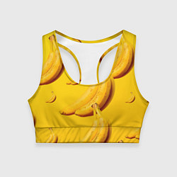Топик спортивный женский Банановый рай, цвет: 3D-принт