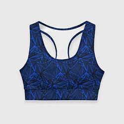 Топик спортивный женский Черно-синий геометрический, цвет: 3D-принт