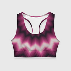 Топик спортивный женский Черно-пурпурный калейдоскоп, цвет: 3D-принт