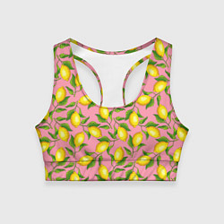 Топик спортивный женский Лимоны паттерн, цвет: 3D-принт
