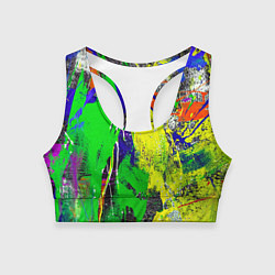 Топик спортивный женский Брызги красок Grunge Paints, цвет: 3D-принт