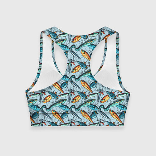 Женский спортивный топ Воблеры / 3D-принт – фото 2
