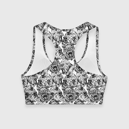 Женский спортивный топ Злые Гориллы - Паттерн / 3D-принт – фото 2