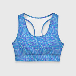 Топик спортивный женский Голубая пиксель абстракция, цвет: 3D-принт