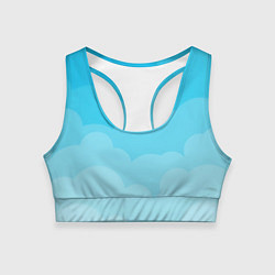 Топик спортивный женский Голубые облака, цвет: 3D-принт