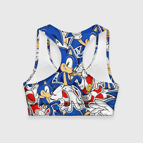 Женский спортивный топ SONIC ПАТТЕРН СОНИК / 3D-принт – фото 2