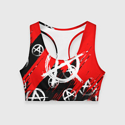 Женский спортивный топ Анархия гражданская оборона ПАТТЕРН
