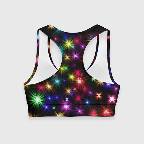 Женский спортивный топ ПРАЗДНИЧНЫЕ ОГОНЬКИ / 3D-принт – фото 2