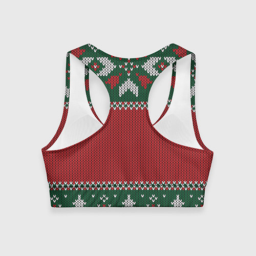 Женский спортивный топ Knitted Christmas Pattern / 3D-принт – фото 2
