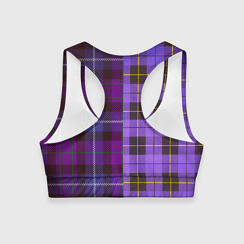 Женский спортивный топ Purple Checkered / 3D-принт – фото 2