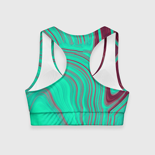 Женский спортивный топ Зеленый прилив / 3D-принт – фото 2