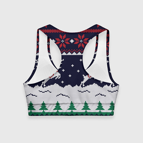 Женский спортивный топ СВИТЕР С ОЛЕНЯМИ DEER SWEATER / 3D-принт – фото 2