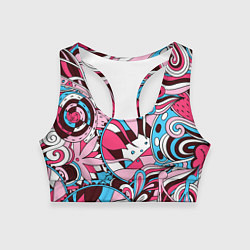 Топик спортивный женский Краски Жизни, цвет: 3D-принт