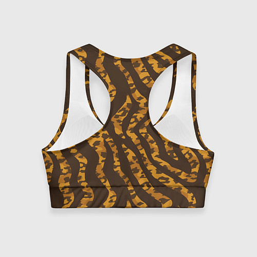 Женский спортивный топ Шкура тигра леопарда гибрид / 3D-принт – фото 2