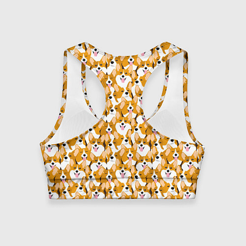 Женский спортивный топ Собаки Корги / 3D-принт – фото 2