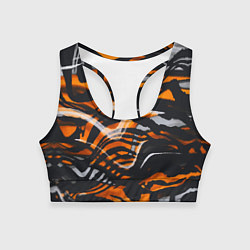 Топик спортивный женский Окрас тигра, цвет: 3D-принт