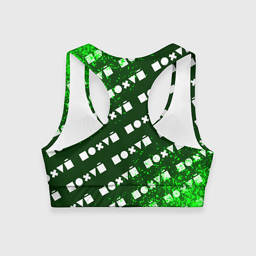 Женский спортивный топ БЕЗРАЗЛИЧИЕ - Спрей Паттерн / 3D-принт – фото 2