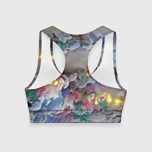 Женский спортивный топ Уютное новогоднее настроение / 3D-принт – фото 2