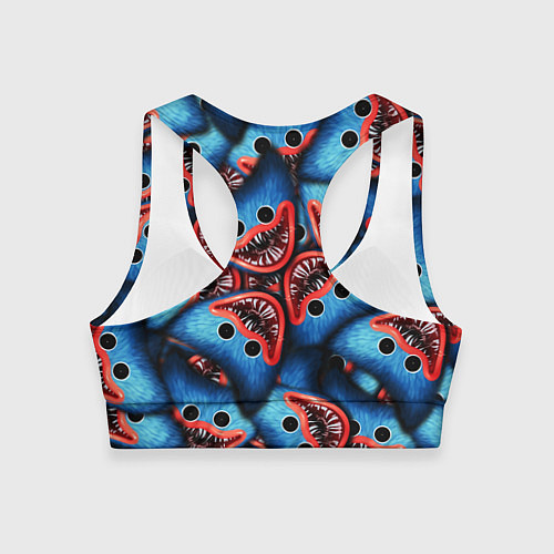 Женский спортивный топ ЛИЦО ХАГИ ВАГИ, POPPY PLAYTIME / 3D-принт – фото 2